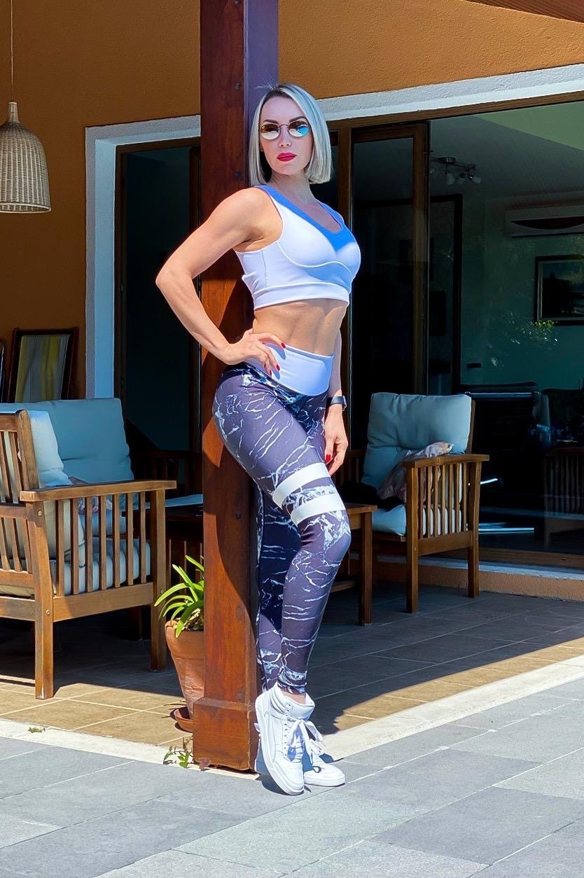 Desenli Ekstra Yüksek Bel Spor Tayt 940