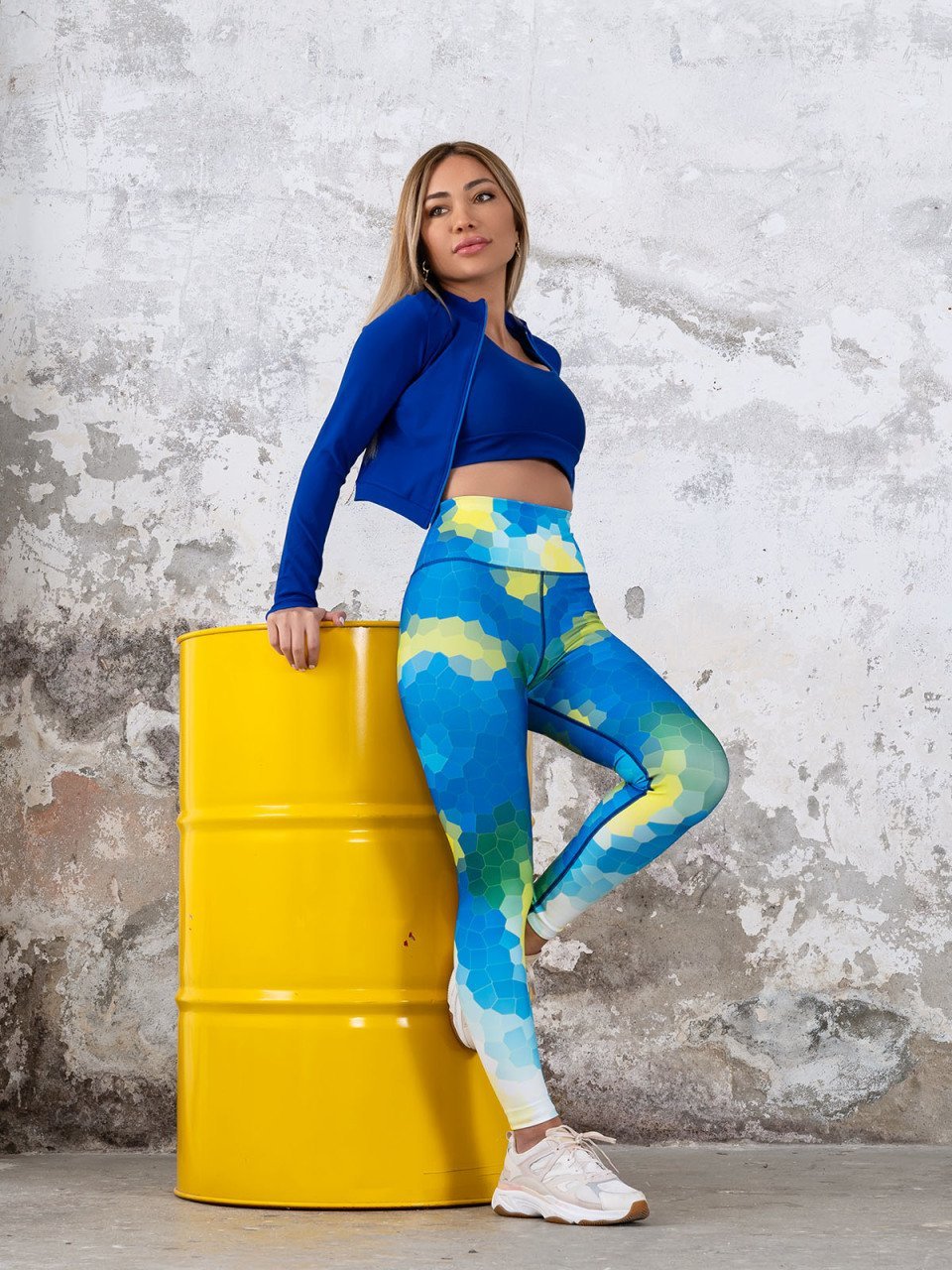 Desenli Ekstra Yüksek Bel Spor Tayt 845