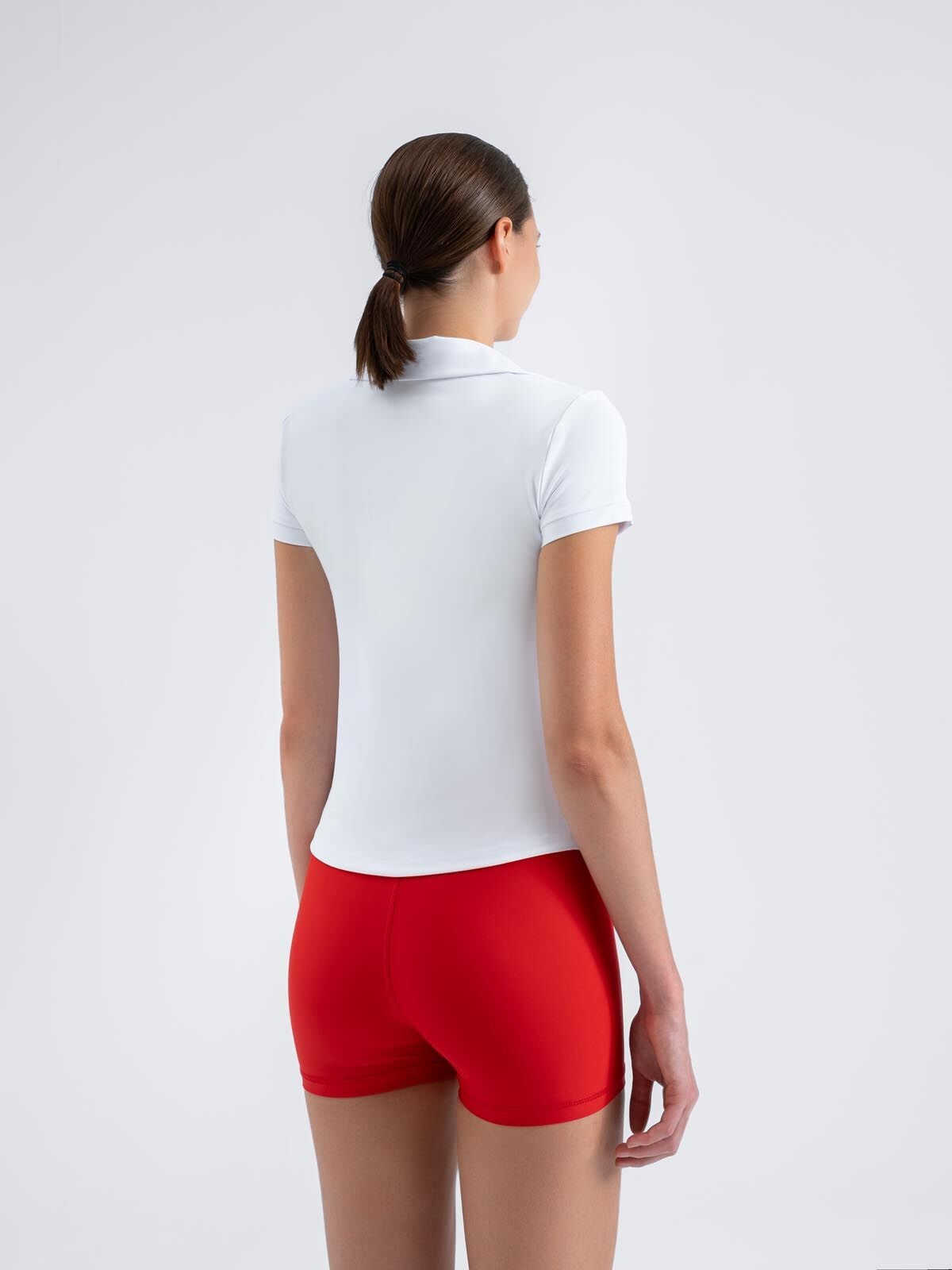 Ve Yaka Tshirt Beyaz Renk 3802