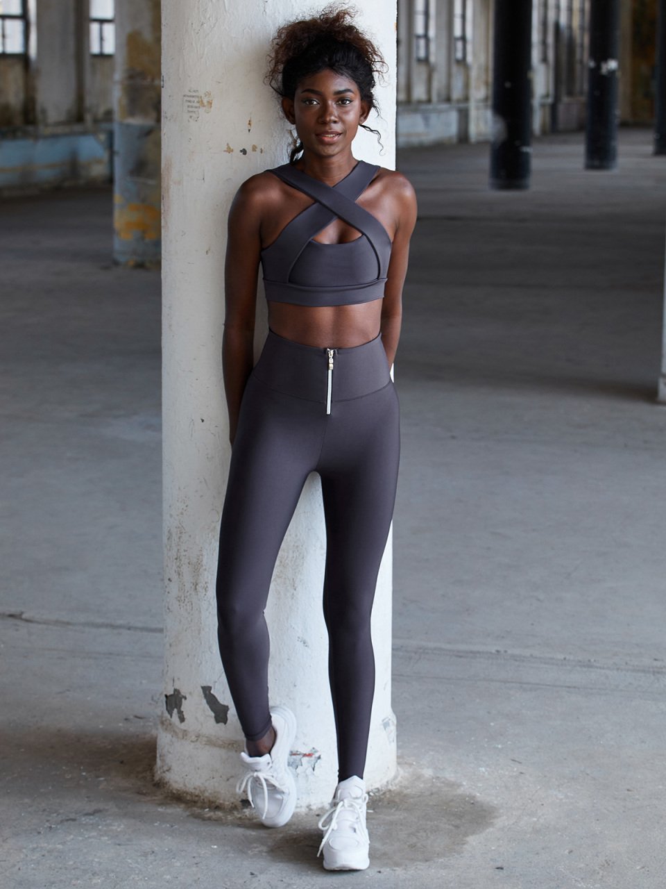 Fermuarlı Tayt Antrasit Renk 1082