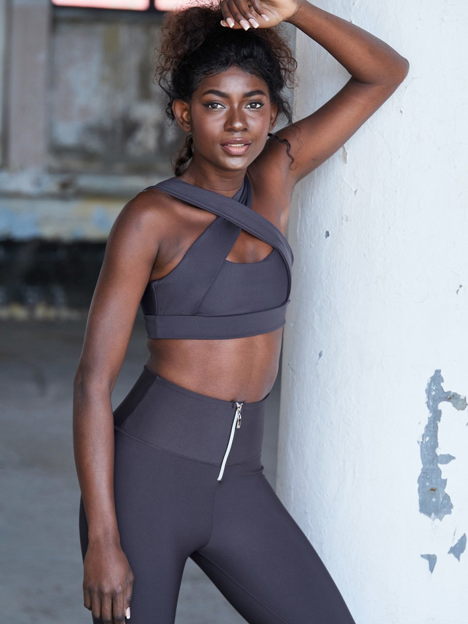 Fermuarlı Tayt Antrasit Renk 1082