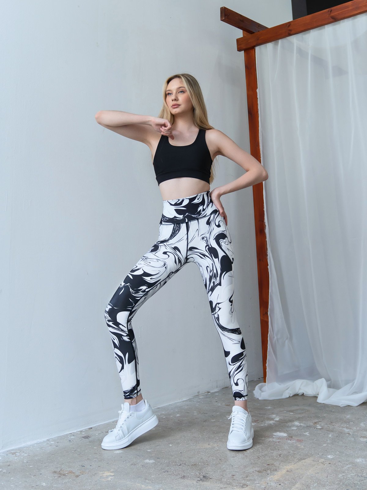 Desenli Ekstra Yüksek Bel Spor Tayt 715