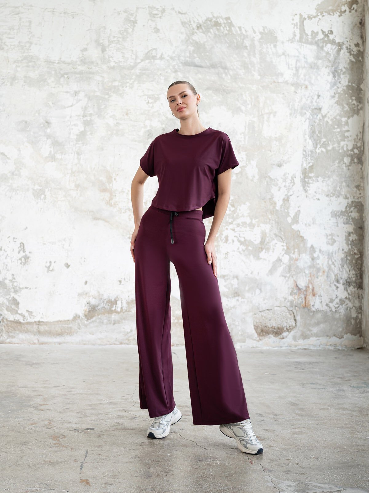 Yoga Tshirt Mürdüm Rengi 045