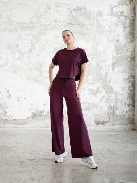 Yoga Tshirt Mürdüm Rengi 045