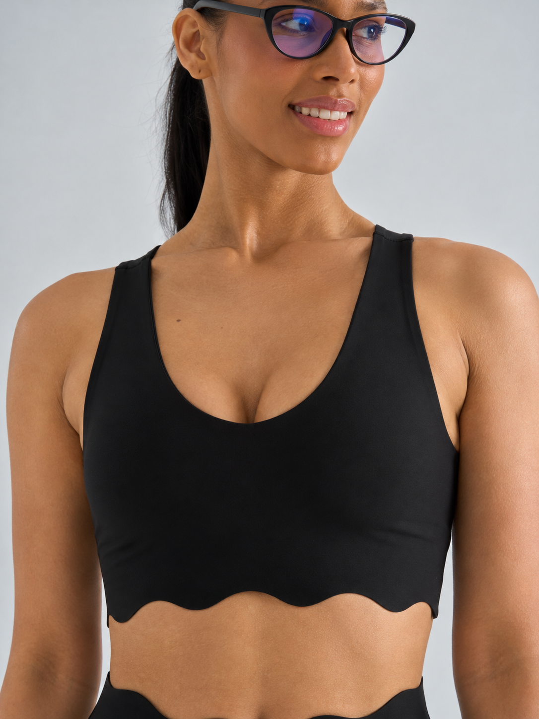 Scollop Spor Bustiyer Siyah Renk 600