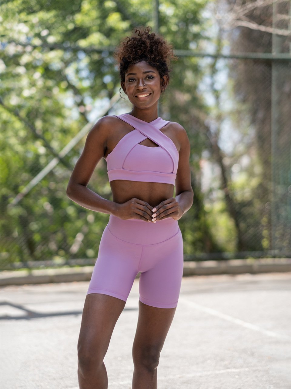 Midi Şort Lila Renk 7014