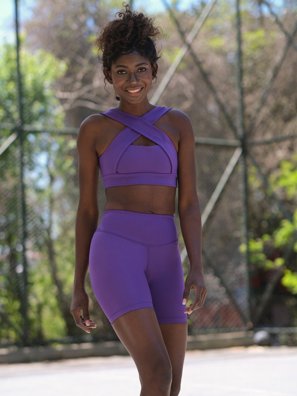 Midi Şort Mor Renk 7015