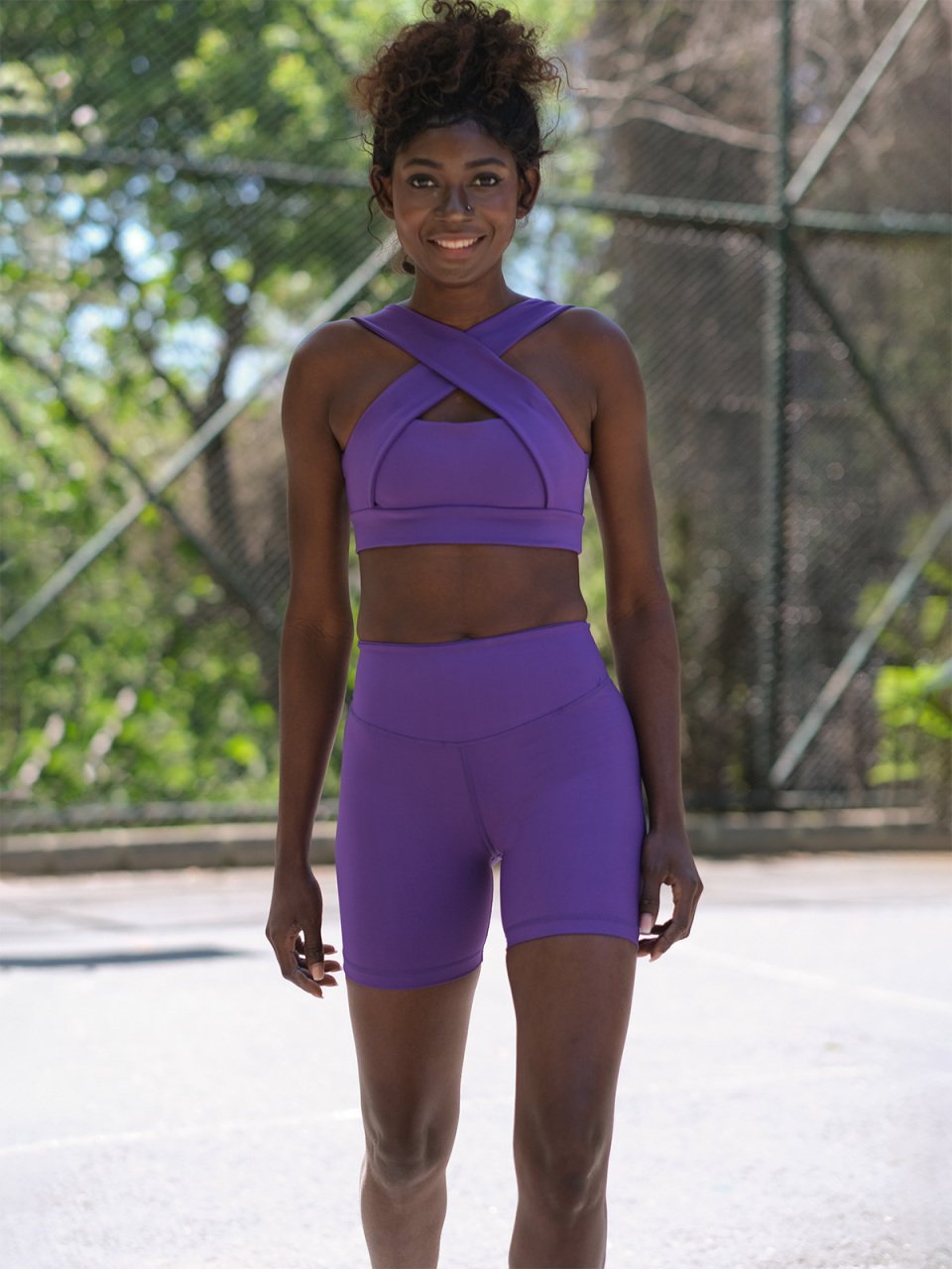 Midi Şort Mor Renk 7015