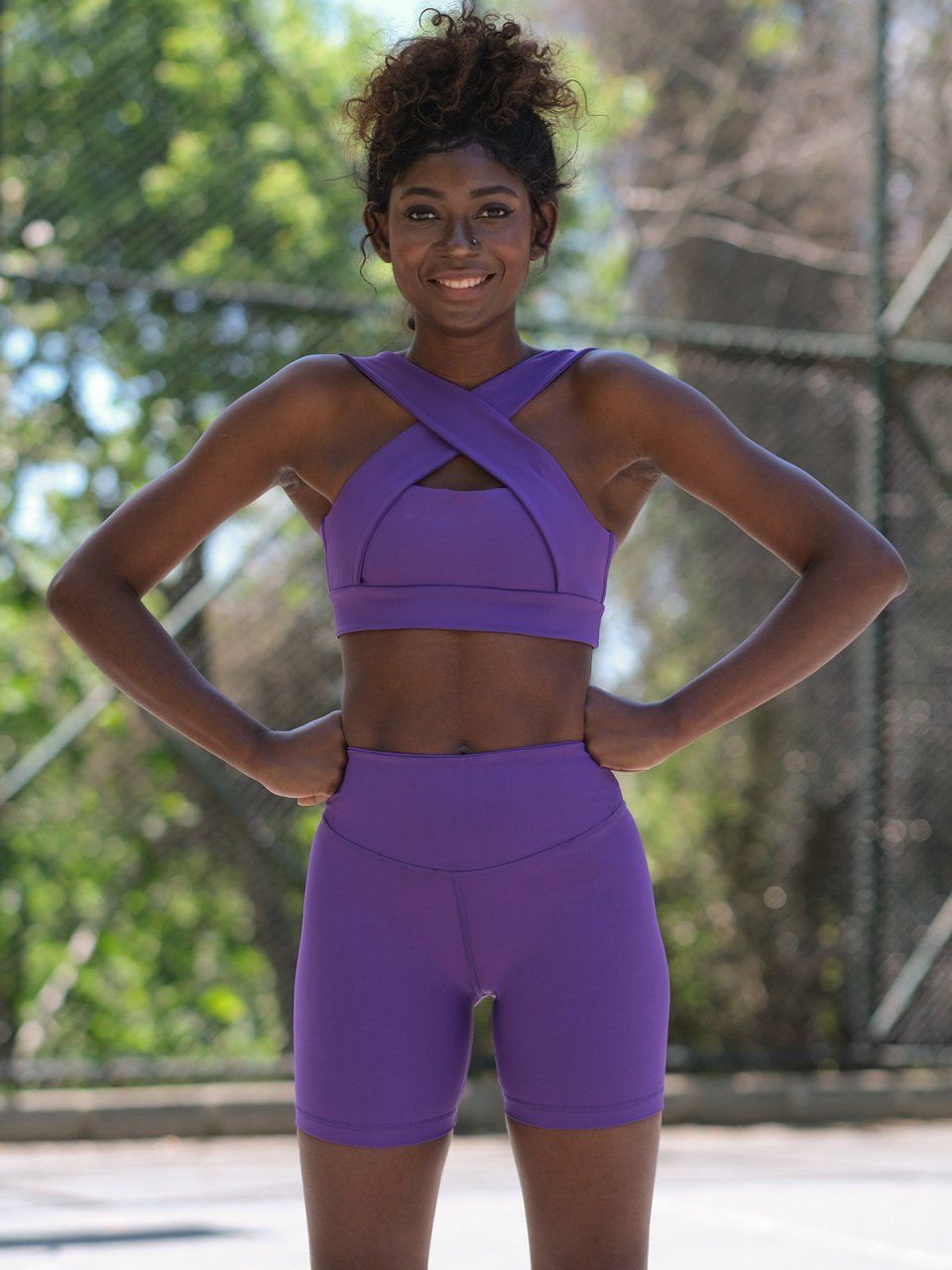 Midi Şort Mor Renk 7015