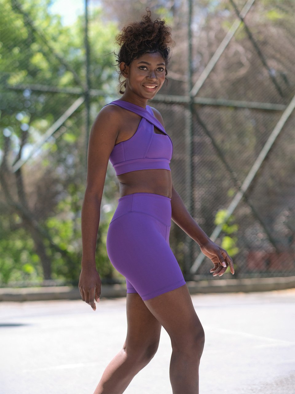 Midi Şort Mor Renk 7015