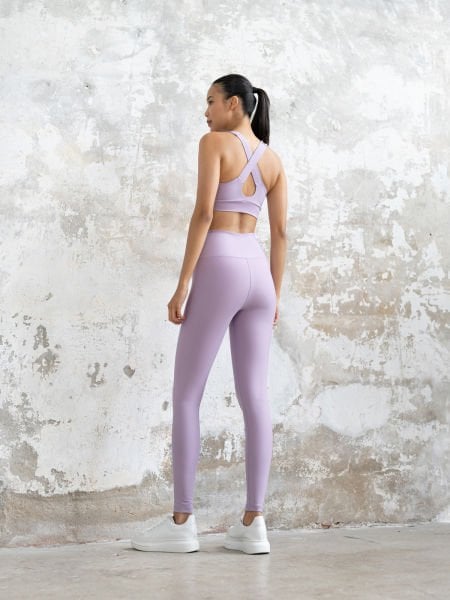 Ekstra Yüksel Bel Spor Tayt Lila Renk 752