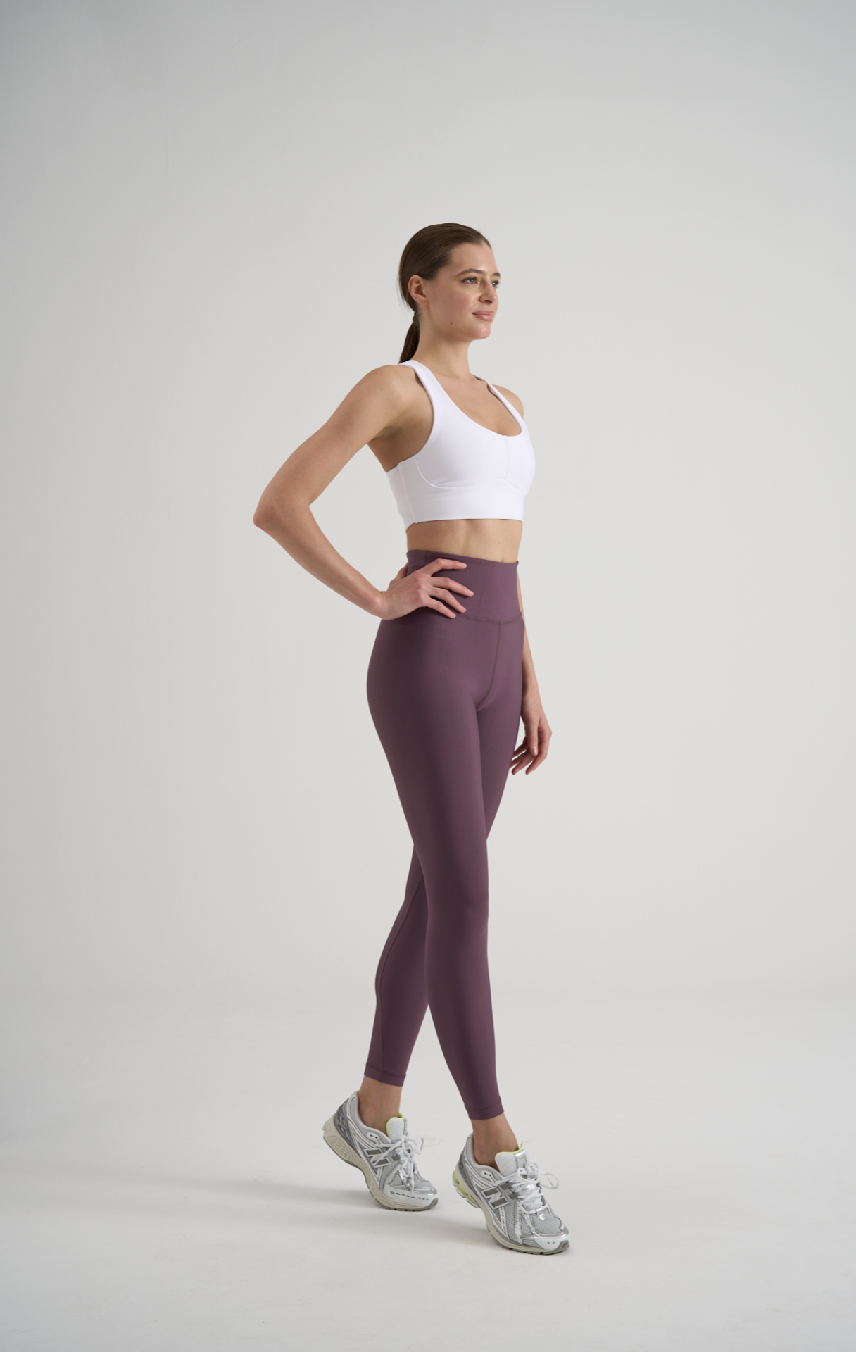 Eflatun Rengi Yüksek Bel Spor Tayt 312
