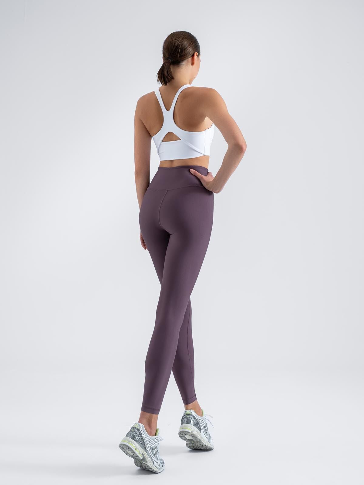 Eflatun Rengi Yüksek Bel Spor Tayt 312