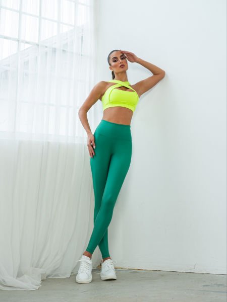 Benetton Yeşili Extra Yüksek Bel Spor Tayt 427
