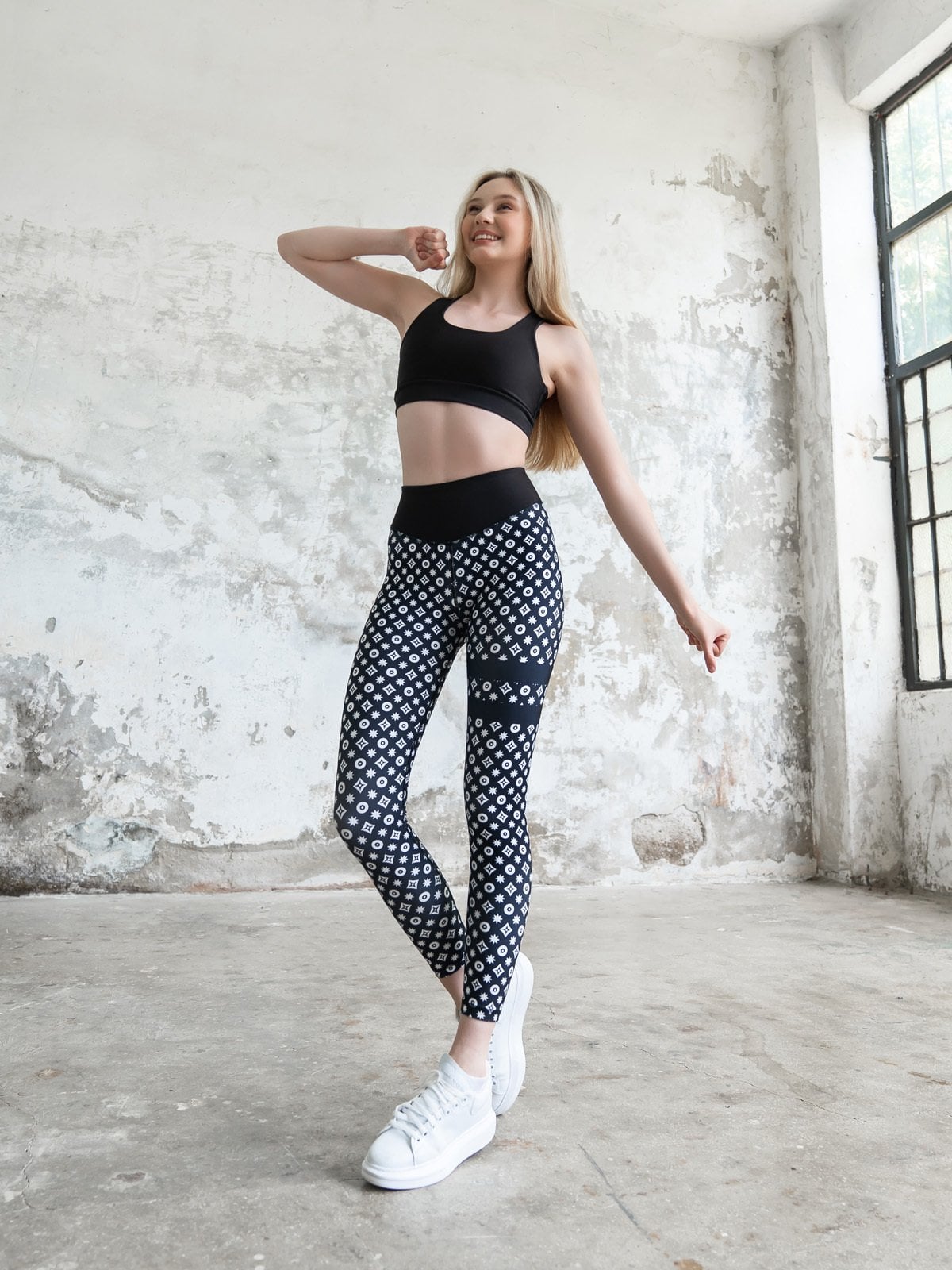 Desenli Ekstra Yüksek Bel Spor Tayt 308