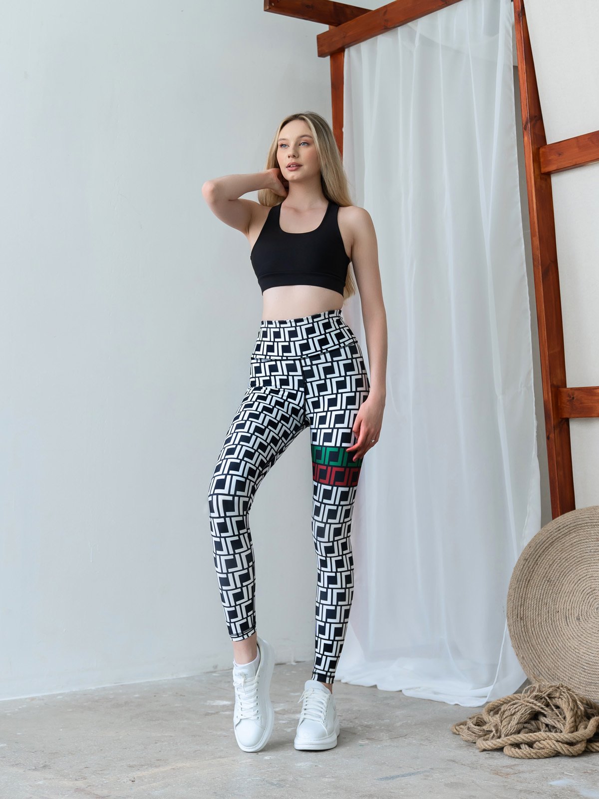 Desenli Ekstra Yüksek Bel Spor Tayt 310