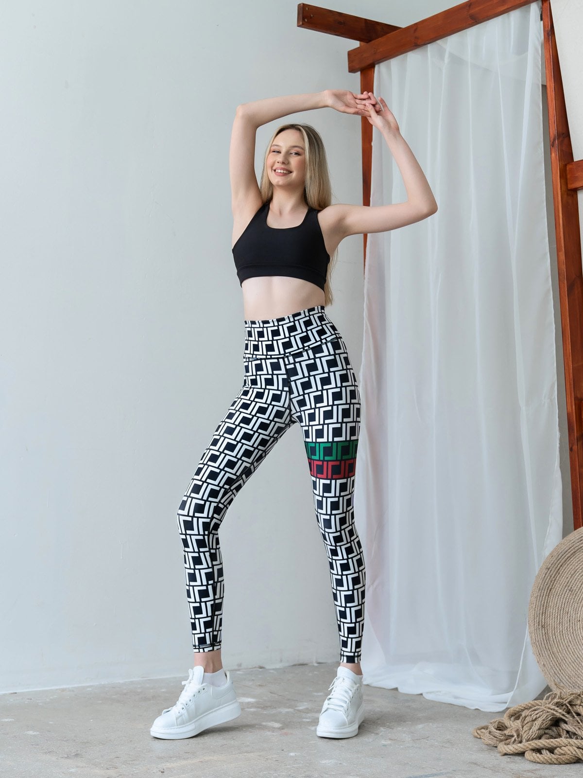 Desenli Ekstra Yüksek Bel Spor Tayt 310