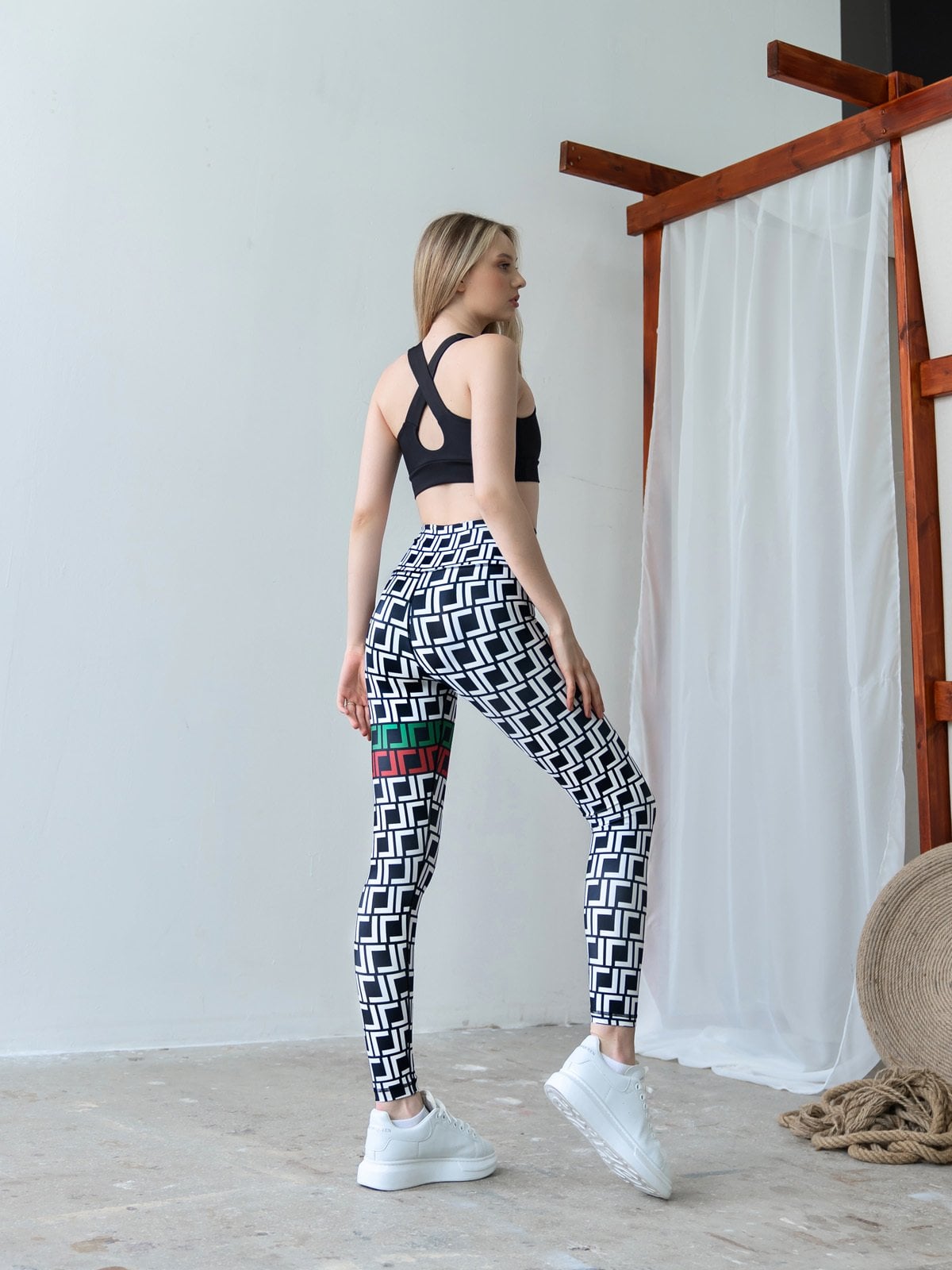 Desenli Ekstra Yüksek Bel Spor Tayt 310