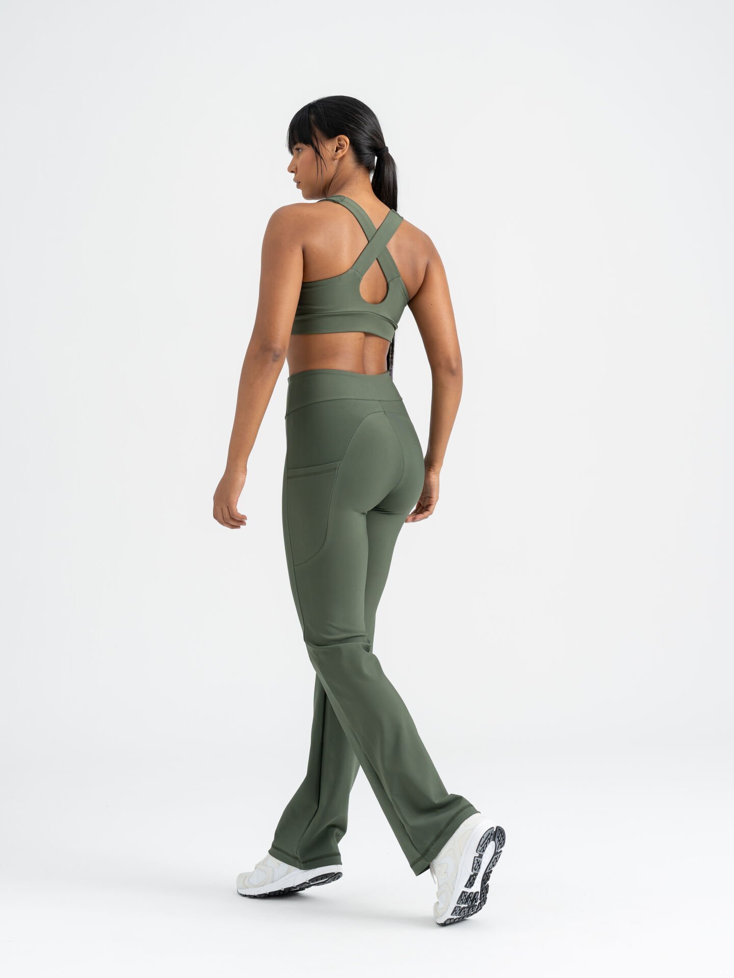 Boru Paça Yandan Cepli Tayt Haki Renk 436