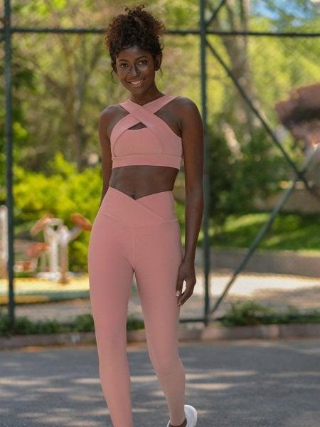 Dekolte Tasarım Spor Bustiyer Rose Renk 207