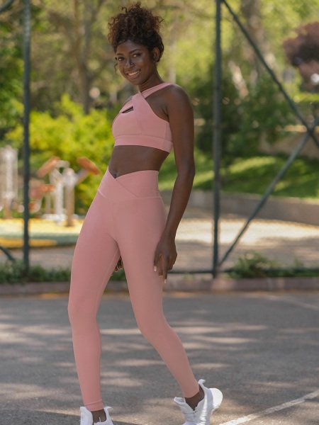 Dekolte Tasarım Spor Bustiyer Rose Renk 207