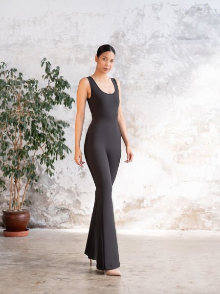 İspanyol Scrunch Butt Tulum Siyah Renk 1500