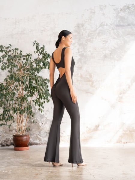 İspanyol Scrunch Butt Tulum Siyah Renk 1500