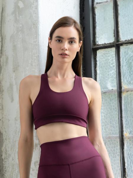 Tek Çapraz Spor Bustiyer Mürdüm Renk 248