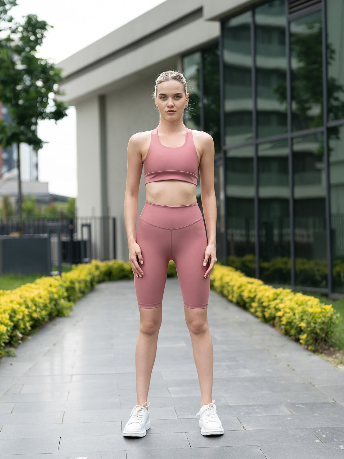 Biker Tayt Koyu Rose