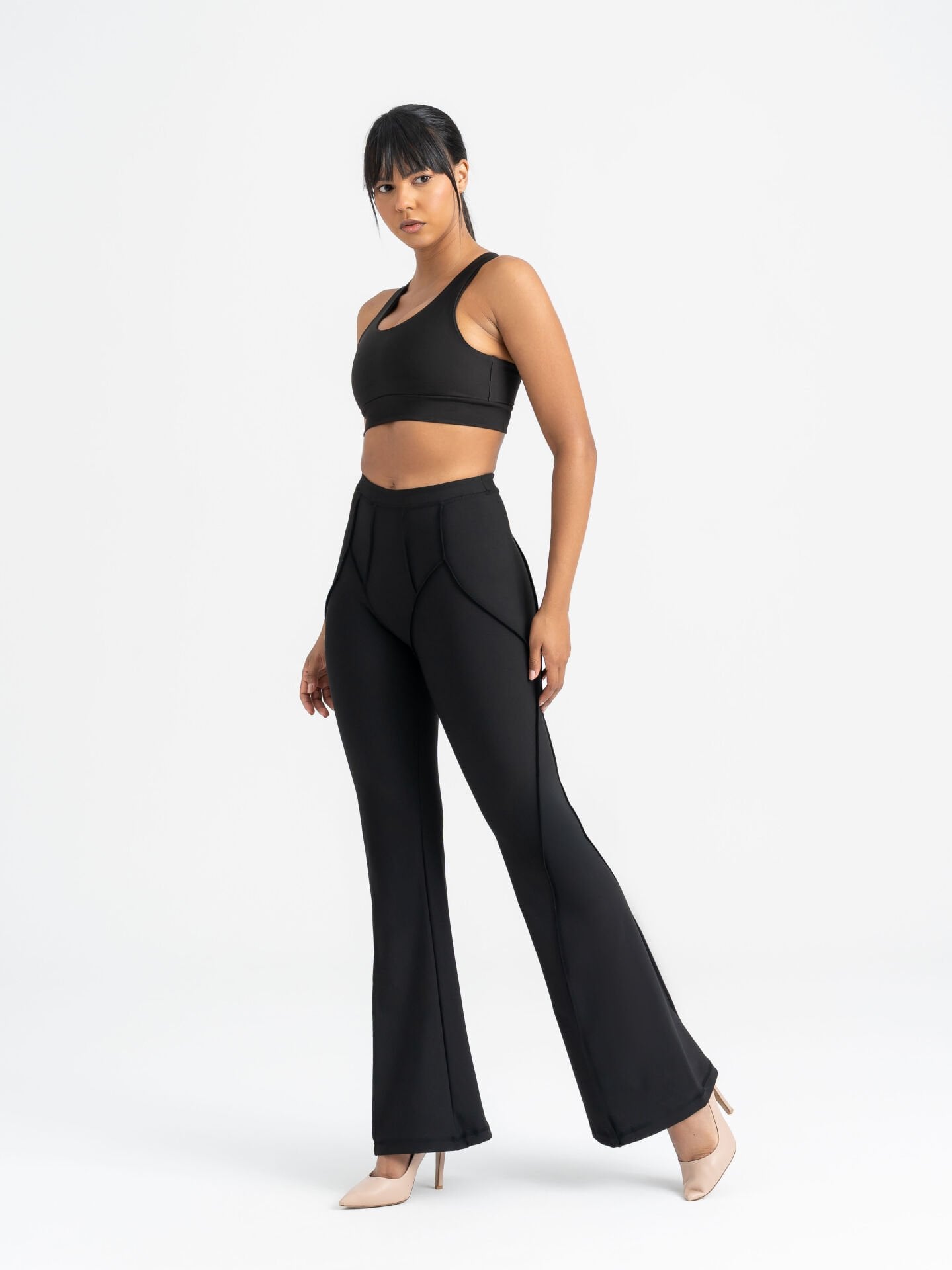 Flare Fit İspanyol Tayt  Siyah Renk 1265