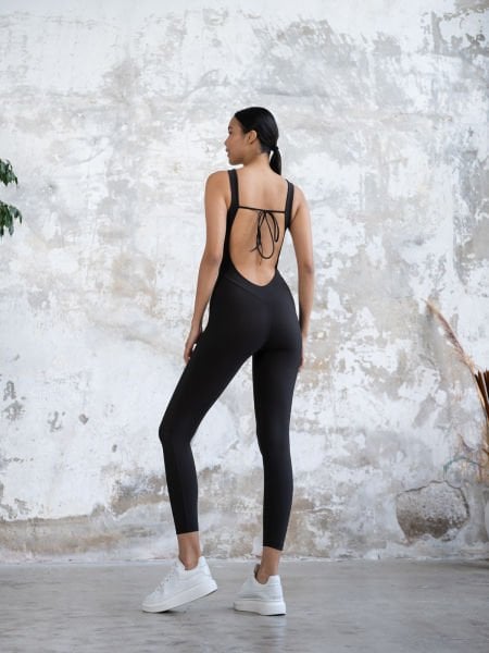 Siyah Derin Dekolte Tulum 1600