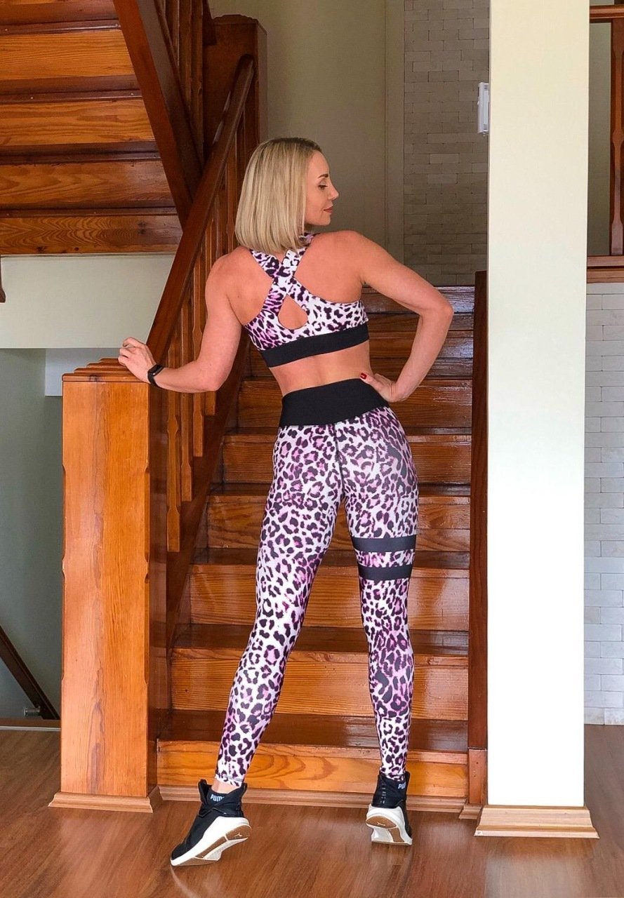 Desenli Ekstra Yüksek Bel Spor Tayt 877