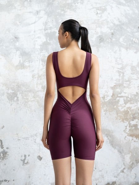 Şort Scrunch Butt Tulum Mürdüm Rengi 1701