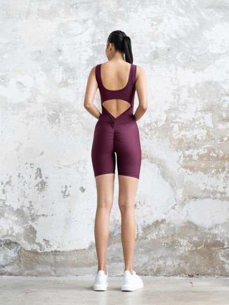 Şort Scrunch Butt Tulum Mürdüm Rengi 1701