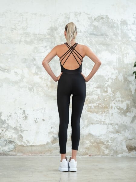 3 İpli Spor Tulum Siyah Renk 2200