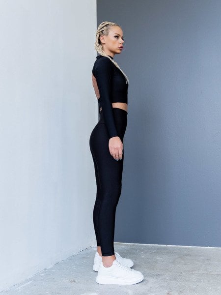 Ekstra Yüksek Bel Spor Tayt Siyah Renk 250