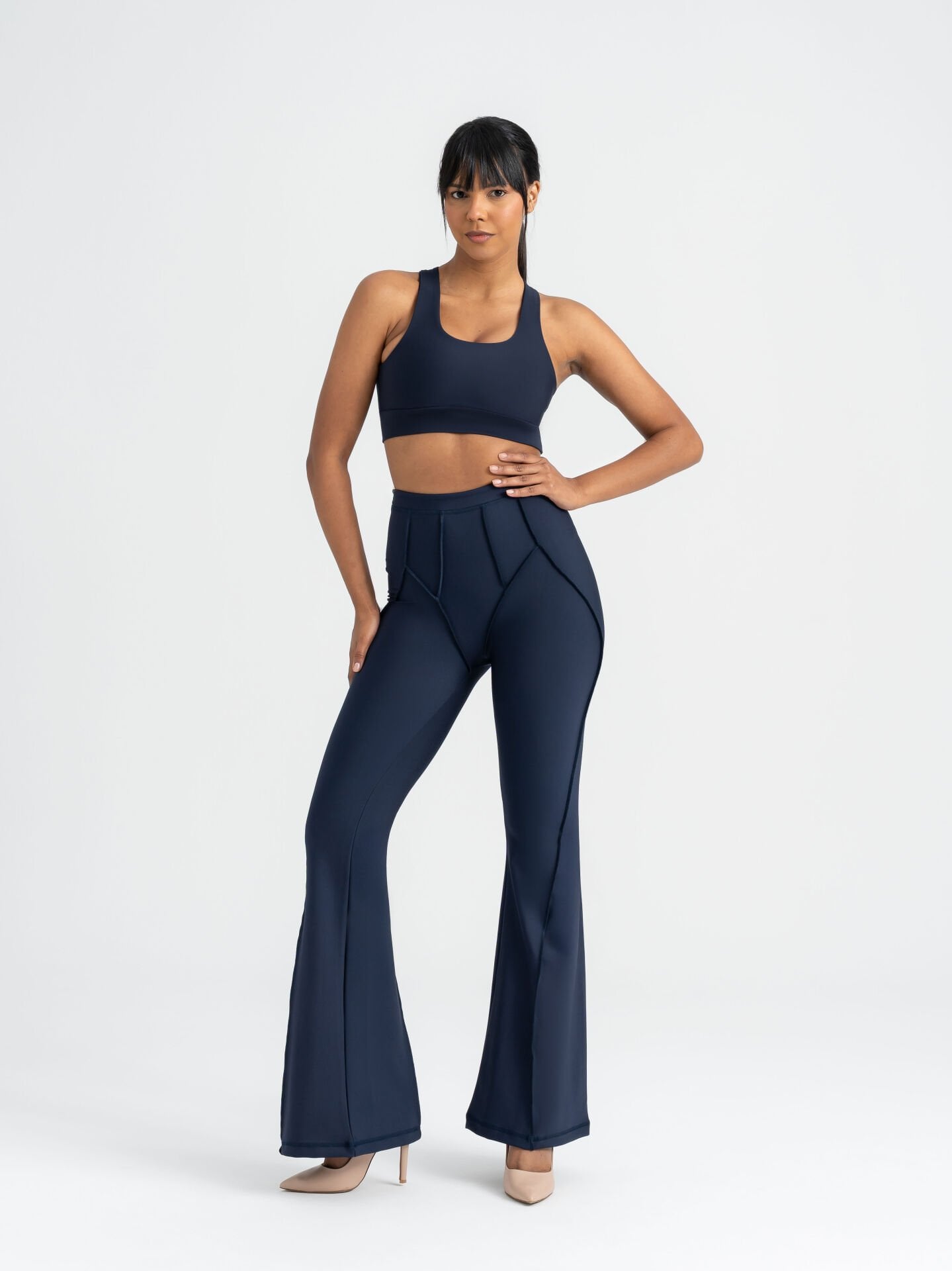 Flare Fit İspanyol Tayt Lacivert Renk 1267