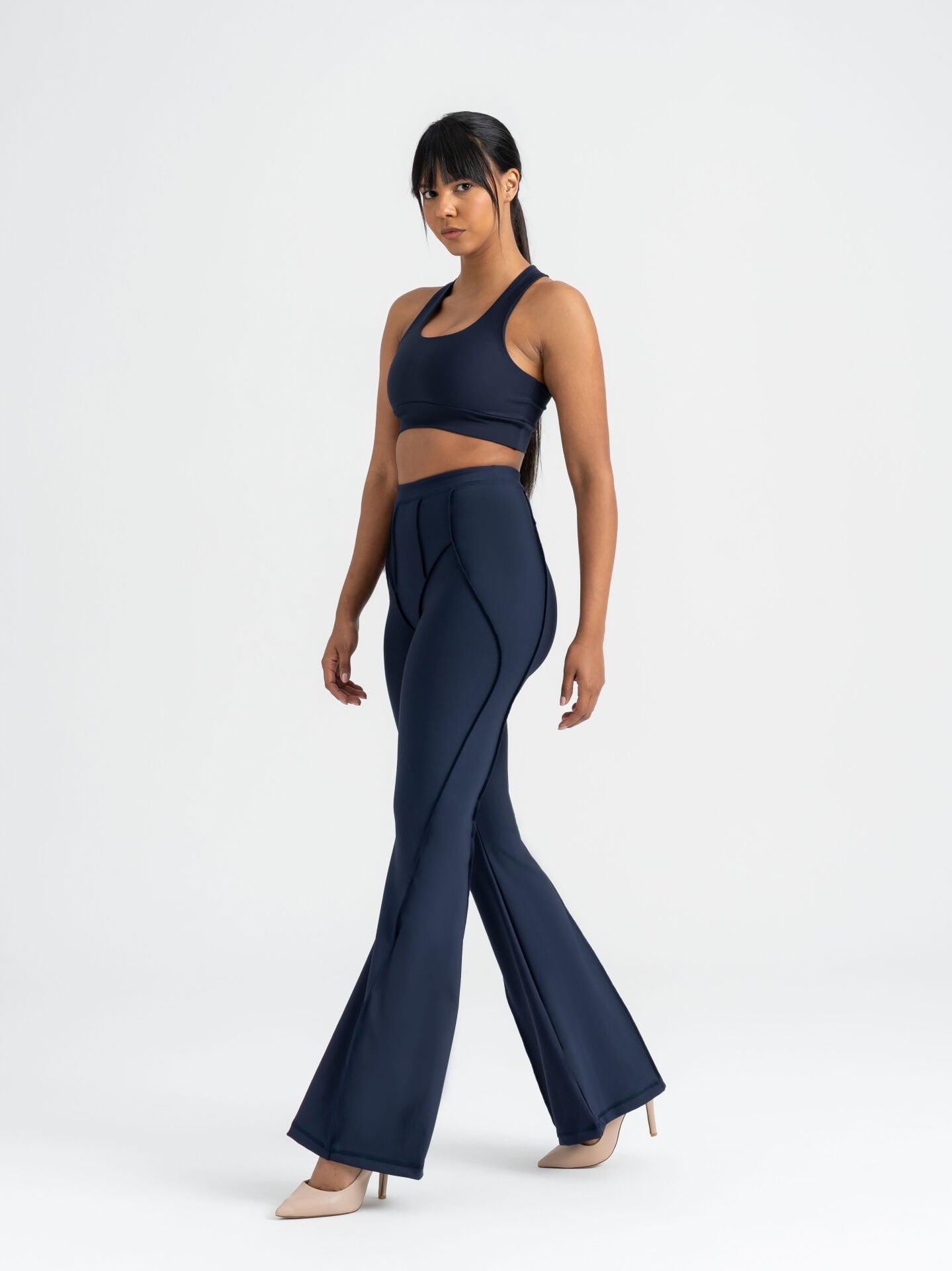 Flare Fit İspanyol Tayt Lacivert Renk 1267