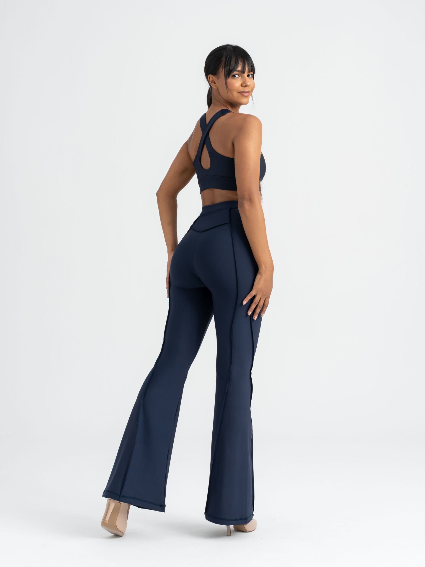 Flare Fit İspanyol Tayt Lacivert Renk 1267