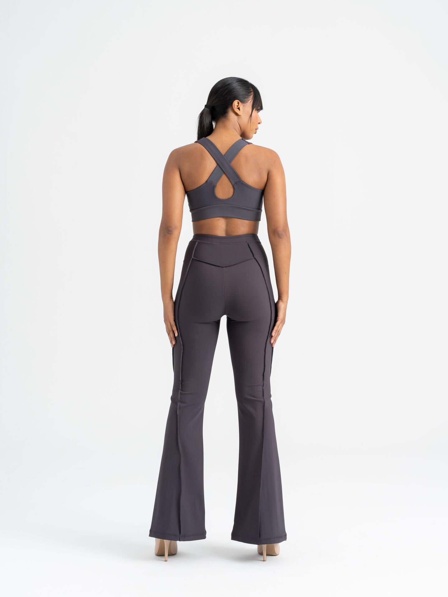 Flare Fit İspanyol Tayt Füme (Antrasit) Renk 1268