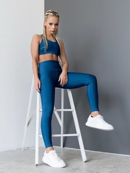 Ekstra Yüksel Bel Spor Tayt Petrol Rengi 254