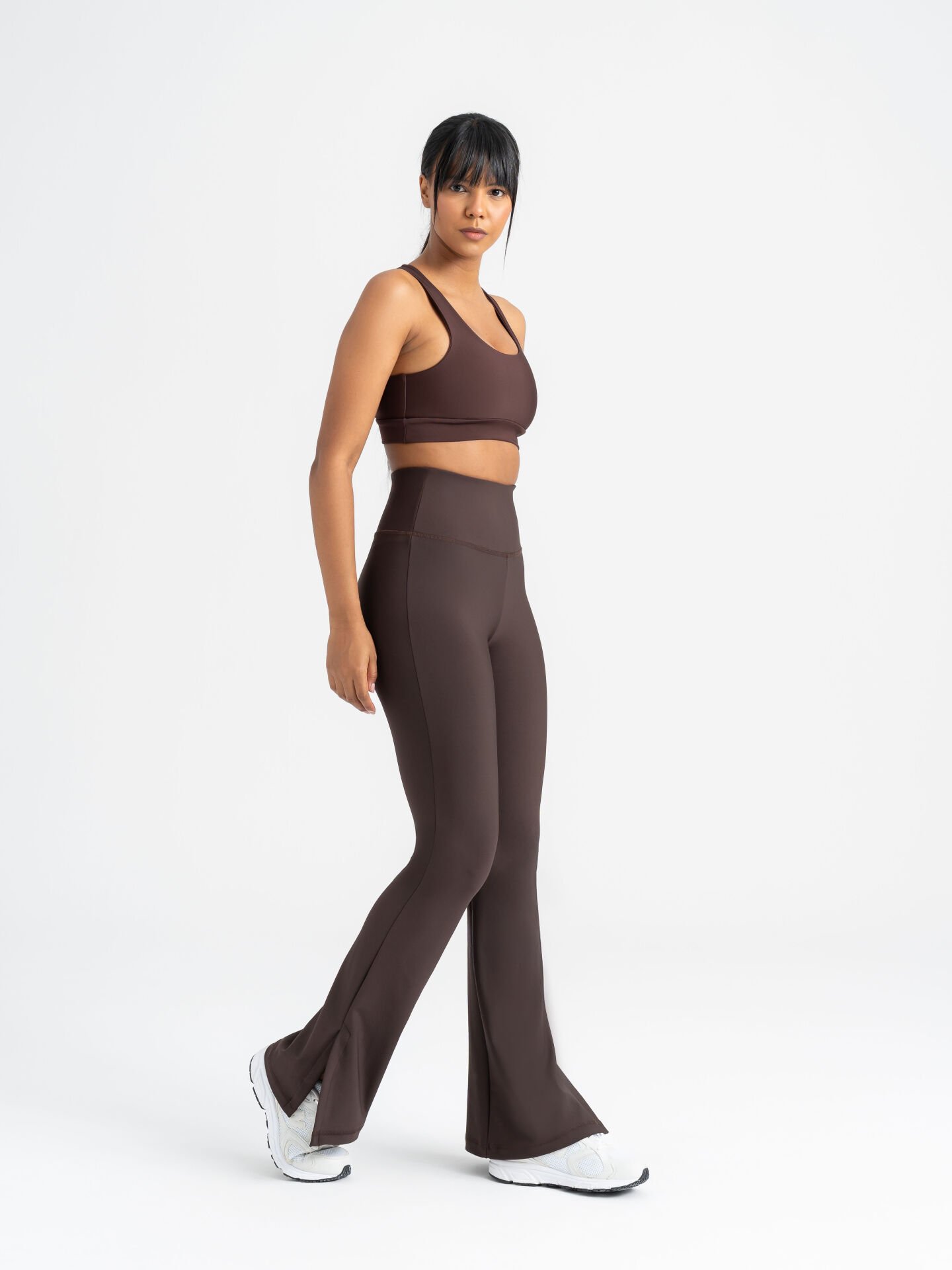 Yırtmaçlı İspanyol Paça Tayt Kahverengi 1271