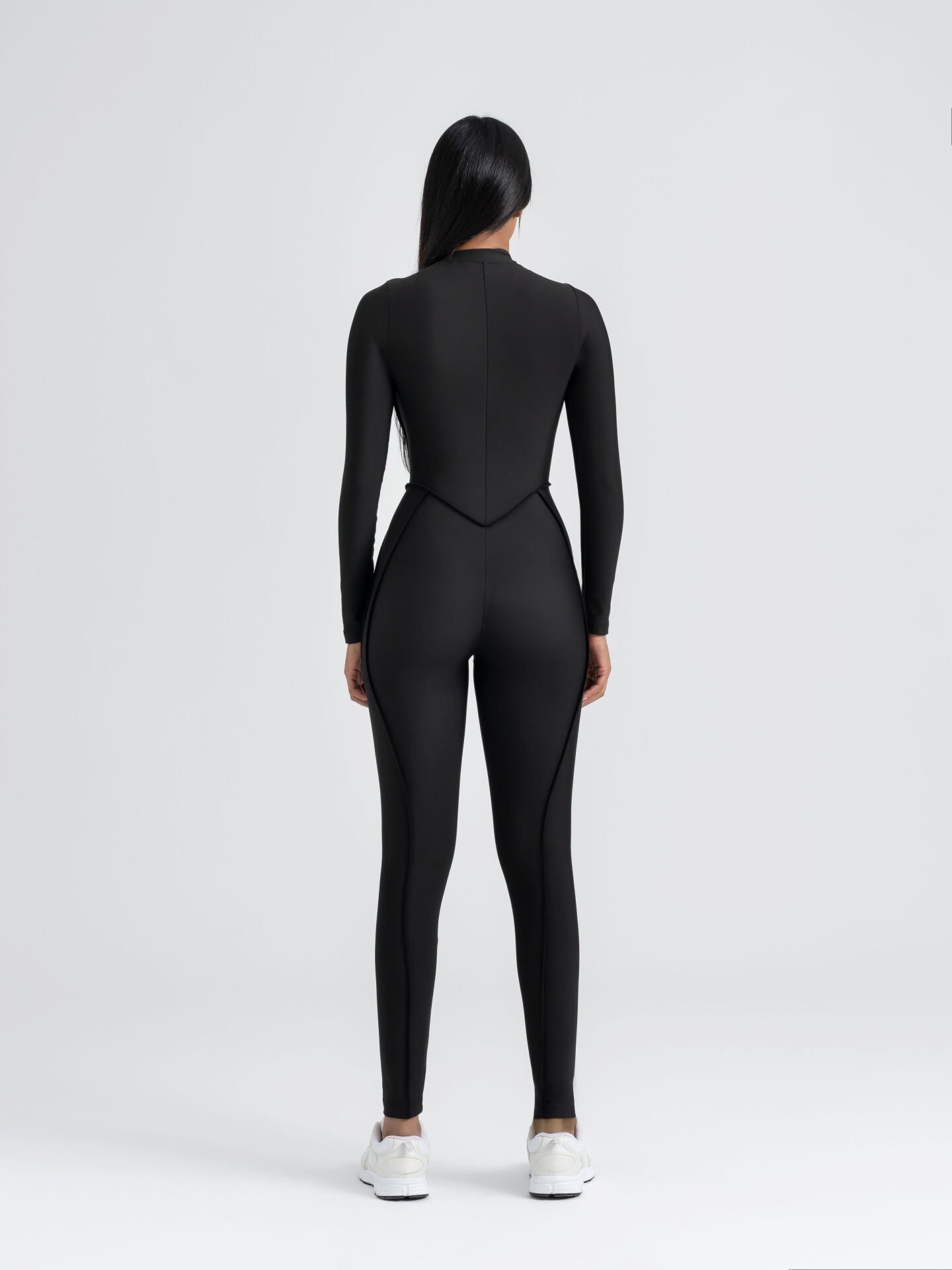 Sculpt Line Uzun Kollu Tulum Siyah Renk 2355