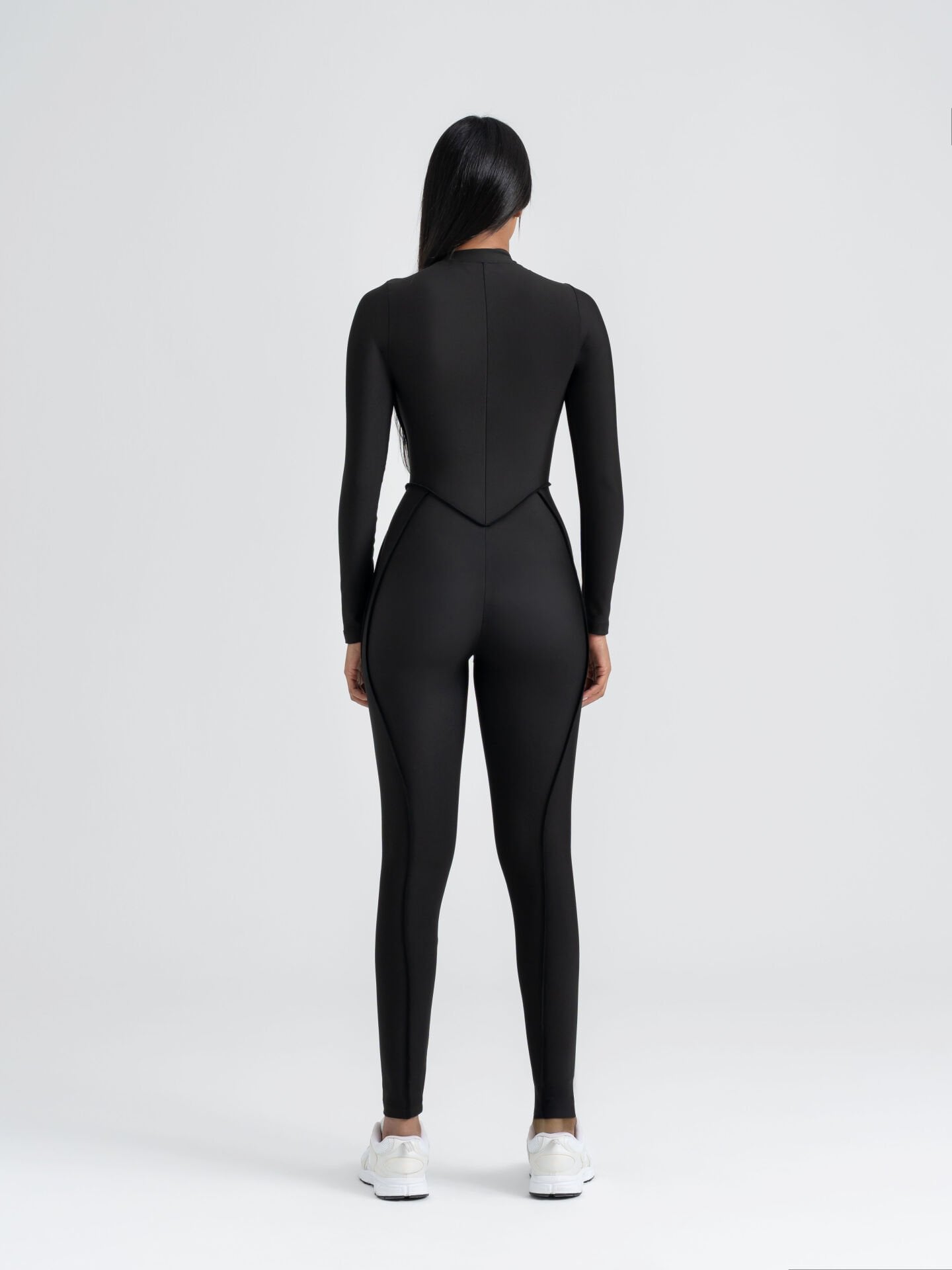 Sculpt Line Uzun Kollu Tulum Siyah Renk 2355