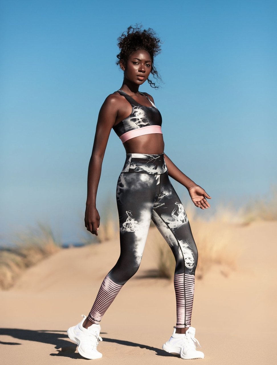 Desenli Ekstra Yüksek Bel Spor Tayt 1022