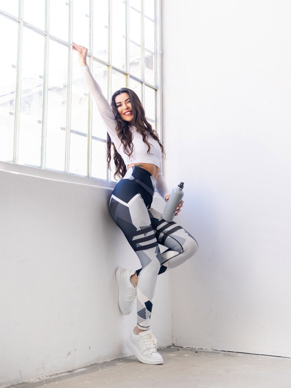 Desenli Ekstra Yüksek Bel Spor Tayt 895