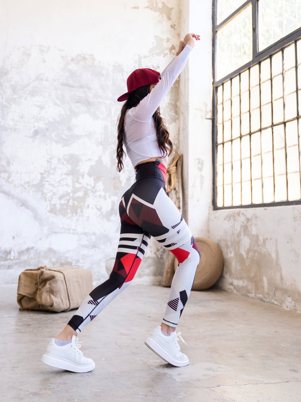 Desenli Ekstra Yüksek Bel Spor Tayt 896