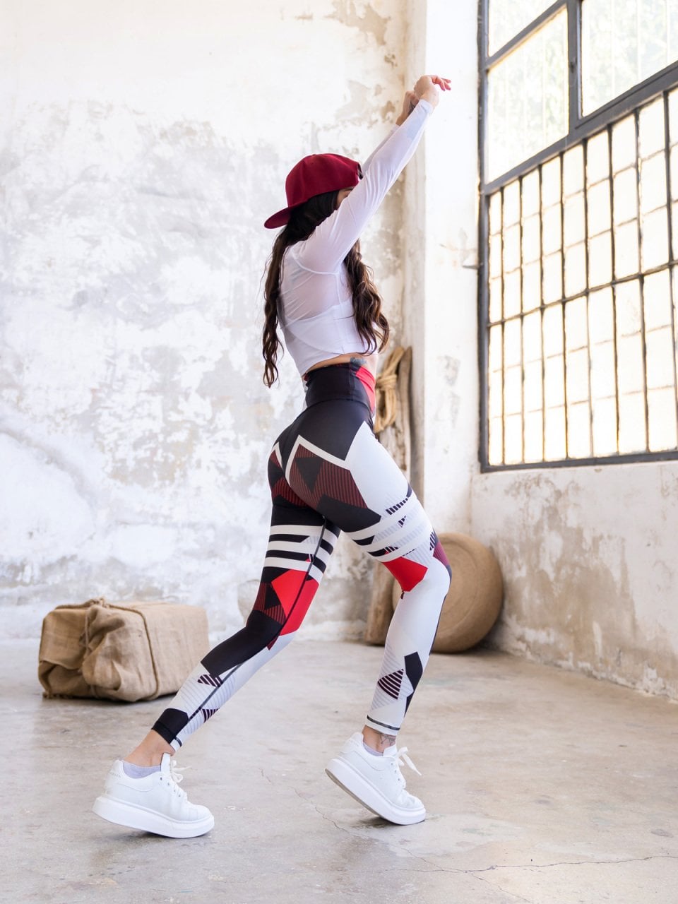 Desenli Ekstra Yüksek Bel Spor Tayt 896