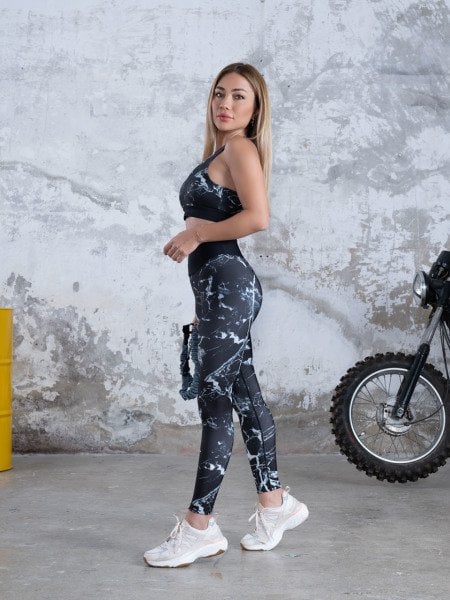 Desenli Ekstra Yüksek Bel Spor Tayt 902