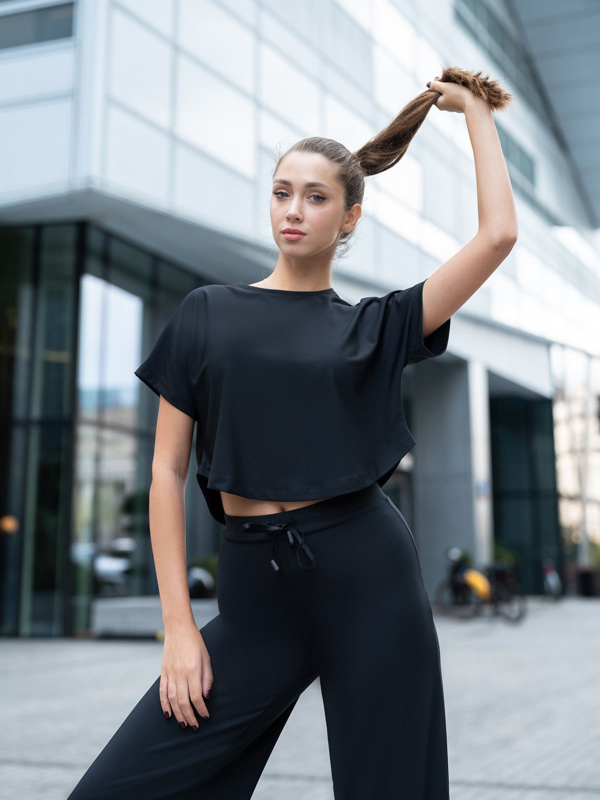 Yoga Tshirt Siyah Renk 100